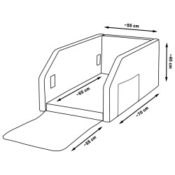 Transportín para perros plegable para el asiento trasero con colchón y cinturón de seguridad 55x70 cm Transportín para perros plegable para el asiento trasero con colchón y cinturón de seguridad 55x70 cm